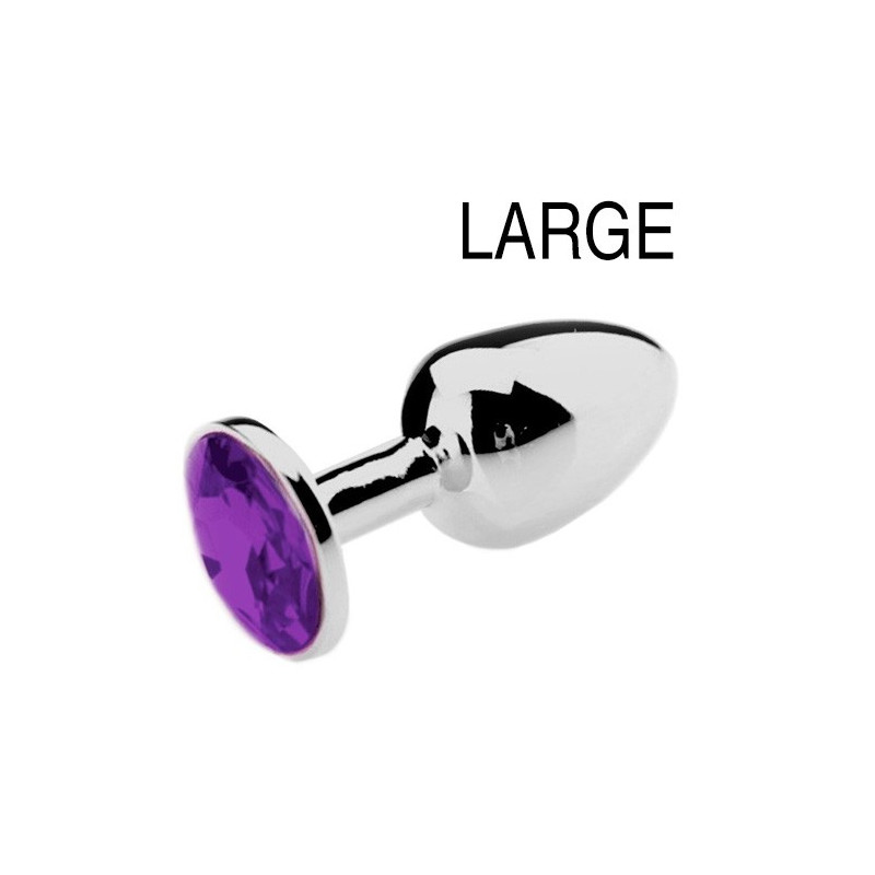 Generique Plug Bijou Strass Violet - LARGE 8 x 4cm